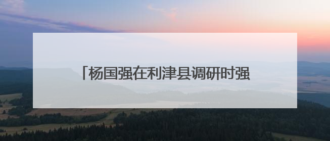 杨国强在利津县调研时强调 精心组织“三夏”生产 落实落细防汛备汛工作