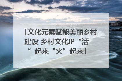 文化元素赋能美丽乡村建设 乡村文化IP“活”起来“火”起来