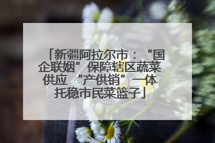 新疆阿拉尔市：“国企联姻”保障辖区蔬菜供应 “产供销”一体托稳市民菜篮子