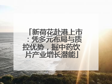 新荷花赴港上市：凭多元布局与质控优势，掘中药饮片产业增长潜能