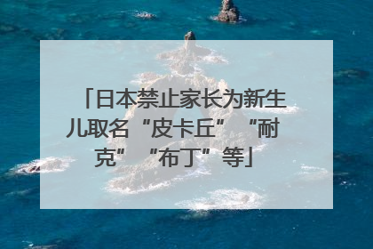 日本禁止家长为新生儿取名“皮卡丘”“耐克”“布丁”等