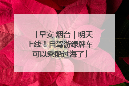 早安 烟台｜明天上线！自驾游绿牌车可以乘船过海了