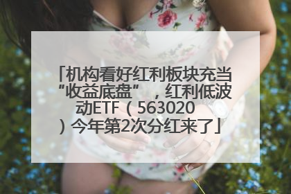机构看好红利板块充当“收益底盘”，红利低波动ETF（563020）今年第2次分红来了