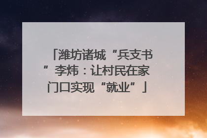 潍坊诸城“兵支书”李炜：让村民在家门口实现“就业”