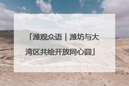 潍观众语｜潍坊与大湾区共绘开放同心圆