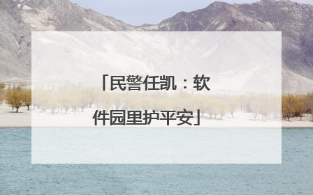 民警任凯：软件园里护平安