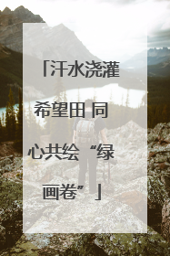 汗水浇灌希望田 同心共绘“绿画卷”