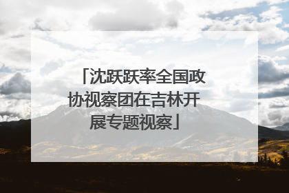 沈跃跃率全国政协视察团在吉林开展专题视察