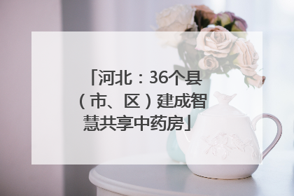 河北：36个县（市、区）建成智慧共享中药房