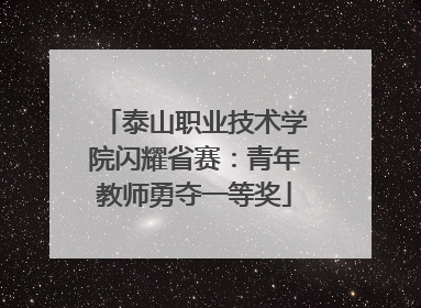 泰山职业技术学院闪耀省赛：青年教师勇夺一等奖