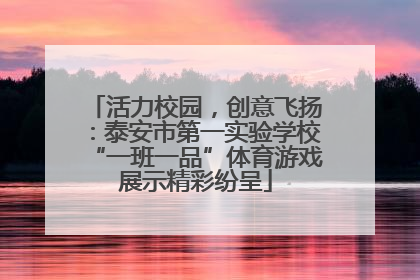 活力校园，创意飞扬：泰安市第一实验学校“一班一品”体育游戏展示精彩纷呈