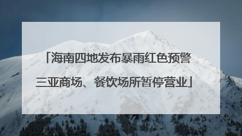 海南四地发布暴雨红色预警 三亚商场、餐饮场所暂停营业