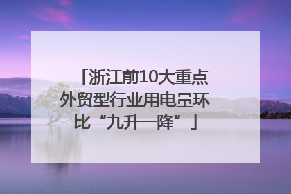 浙江前10大重点外贸型行业用电量环比“九升一降”
