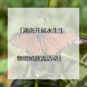 湖南开展水生生物增殖放流活动