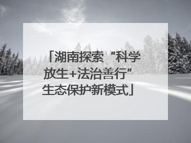 湖南探索“科学放生+法治善行”生态保护新模式