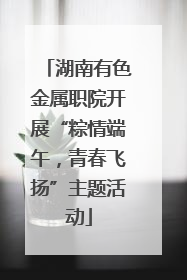 湖南有色金属职院开展“粽情端午，青春飞扬”主题活动