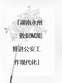 湖南永州：数据赋能推进公安工作现代化