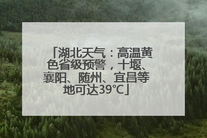 湖北天气：高温黄色省级预警，十堰、襄阳、随州、宜昌等地可达39℃