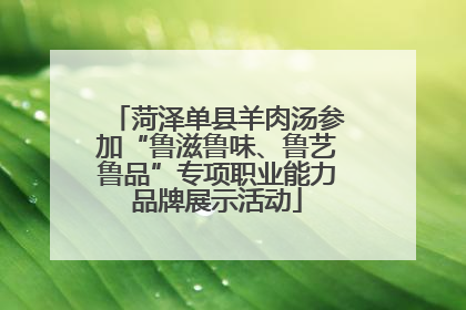 菏泽单县羊肉汤参加“鲁滋鲁味、鲁艺鲁品”专项职业能力品牌展示活动