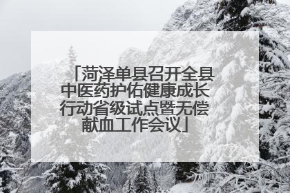 菏泽单县召开全县中医药护佑健康成长行动省级试点暨无偿献血工作会议