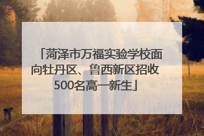 菏泽市万福实验学校面向牡丹区、鲁西新区招收500名高一新生