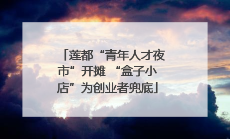 莲都“青年人才夜市”开摊 “盒子小店”为创业者兜底