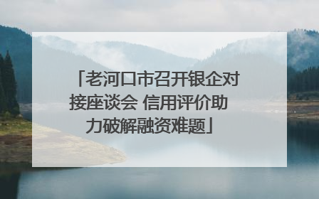 老河口市召开银企对接座谈会 信用评价助力破解融资难题