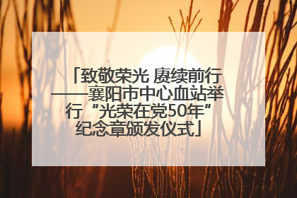 致敬荣光 赓续前行——襄阳市中心血站举行“光荣在党50年”纪念章颁发仪式