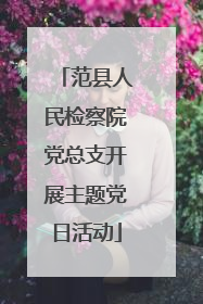 范县人民检察院党总支开展主题党日活动