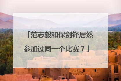 范志毅和保剑锋居然参加过同一个比赛？