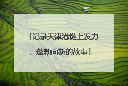 记录天津港链上发力、蓬勃向新的故事