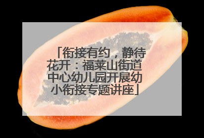 衔接有约，静待花开：福莱山街道中心幼儿园开展幼小衔接专题讲座