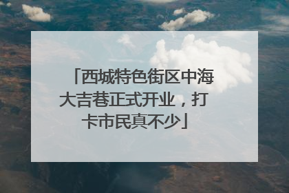 西城特色街区中海大吉巷正式开业，打卡市民真不少
