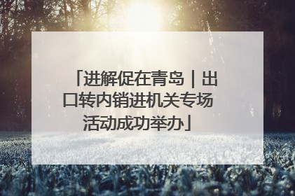 进解促在青岛｜出口转内销进机关专场活动成功举办