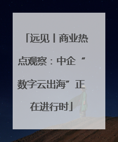 远见丨商业热点观察：中企“数字云出海”正在进行时