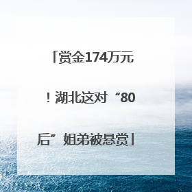 赏金174万元！湖北这对“80后”姐弟被悬赏