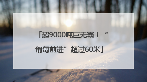 超9000吨巨无霸！“匍匐前进”超过60米