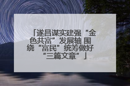 遂昌谋实建强“金色共富”发展轴 围绕“富民”统筹做好“三篇文章”