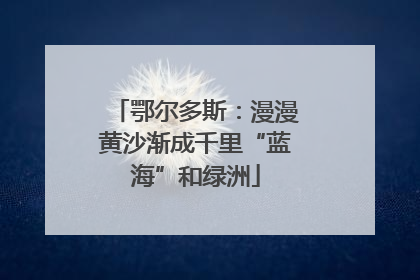鄂尔多斯：漫漫黄沙渐成千里“蓝海”和绿洲