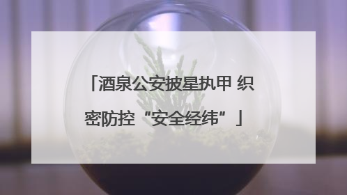 酒泉公安披星执甲 织密防控“安全经纬”