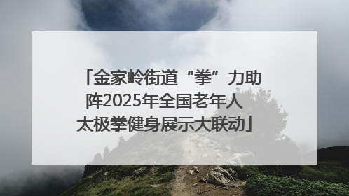 金家岭街道“拳”力助阵2025年全国老年人太极拳健身展示大联动