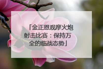 金正恩观摩火炮射击比赛：保持万全的临战态势
