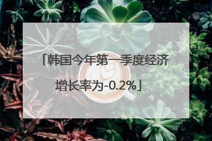 韩国今年第一季度经济增长率为-0.2%