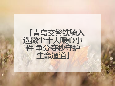 青岛交警铁骑入选微尘十大暖心事件 争分夺秒守护生命通道