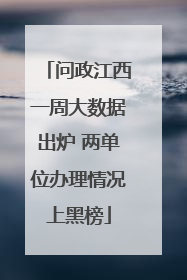 问政江西一周大数据出炉 两单位办理情况上黑榜