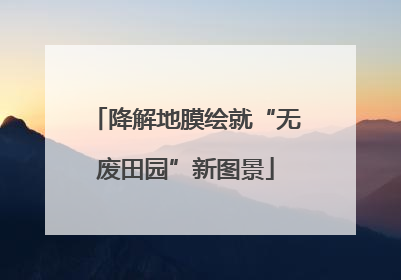 降解地膜绘就“无废田园”新图景