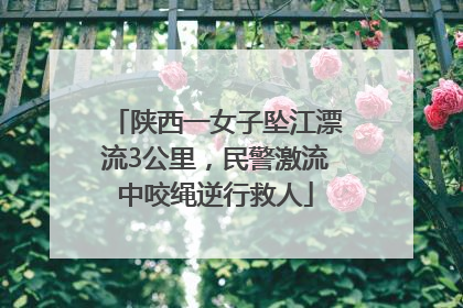 陕西一女子坠江漂流3公里，民警激流中咬绳逆行救人