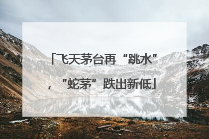飞天茅台再“跳水”，“蛇茅”跌出新低
