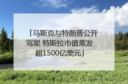 马斯克与特朗普公开骂架 特斯拉市值蒸发超1500亿美元