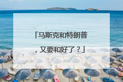 马斯克和特朗普，又要和好了？